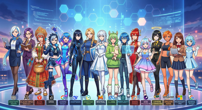 Все популярные ИИ в одном кадре