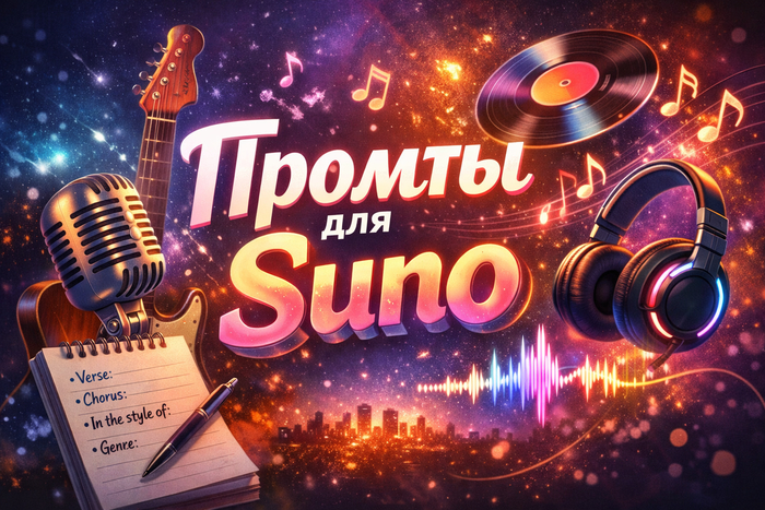 Промты для Suno и промты для суно в рабочем интерфейсе.