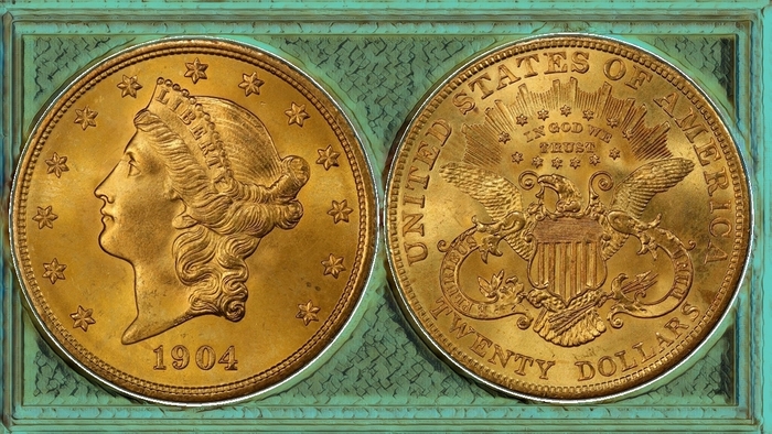 ������� 20-���������� �������� ��� ��� (1904 �., Liberty Head � �������� ������� ������ ������� ���� �������, ���������� ������� ���������� ������� 1,50463 �)
