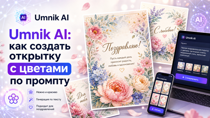 Нейросеть открытки бесплатно генерирует за минуту