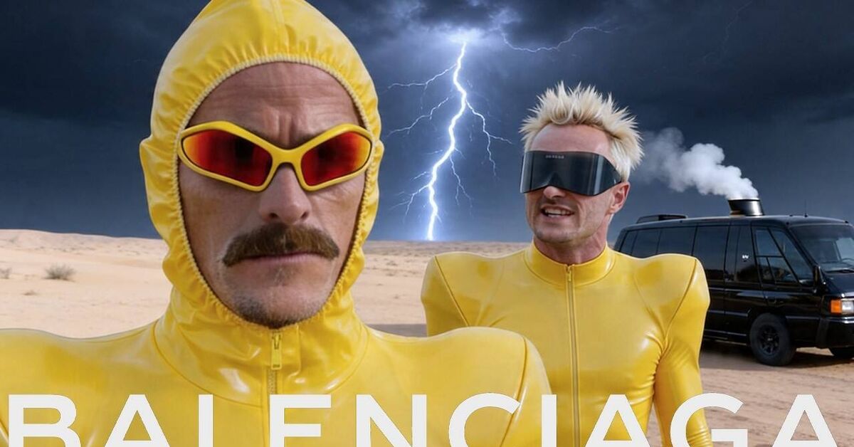 Walter White and Jesse Pinkman sew Balenciaga - Neural Network Content, Neurovideo, Breaking Bad, Balenciaga, Youtube, Fashion, Fashion what are you doing, Designer, Walter White, Jesse Pinkman, Saul Goodman, Gustavo Fring, Albuquerque, Video
