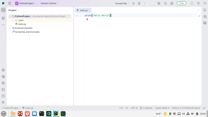 Pycharm Hello World