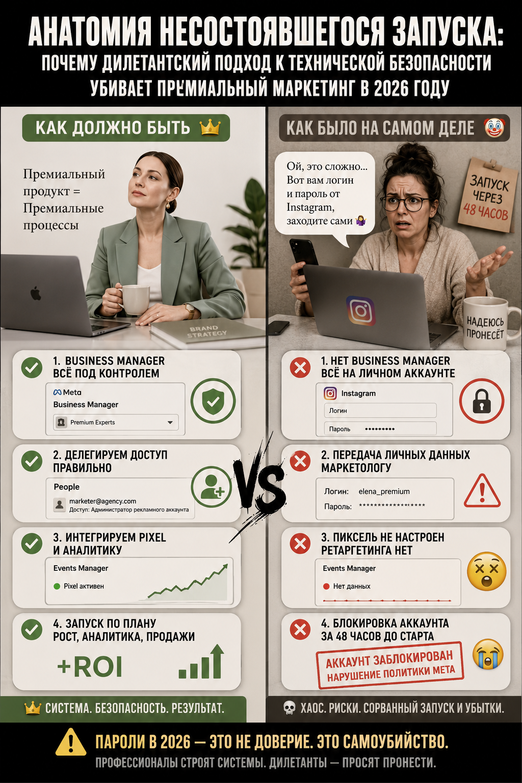 The Anatomy of a Failed Launch: Why a Lazy Approach to Tech Security Is Killing Premium Marketing in 2026 - My, Instagram, Instagram Reels, Facebook, Meta, Promotion, Business, SMM, Advertising, Lead, Marketing, Internet Marketing, Social networks, Longpost