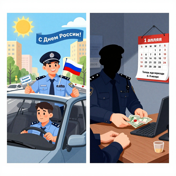 Вместо дела — флажки. Очередной пиар-спектакль ГАИ на 12 июня