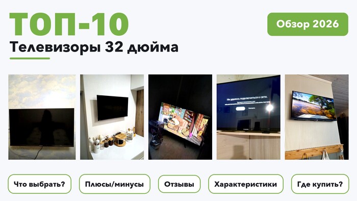 Лучшие телевизоры 32 дюйма 2026: выбрали лучшее по более 1 700 отзывам покупателей
