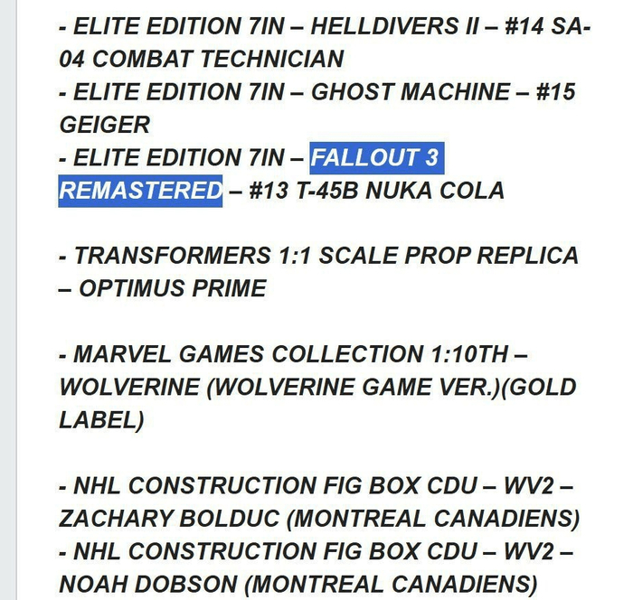 ������ ������� ������� McFarlane Toys, � ������� "����������" Fallout 3 Remastered