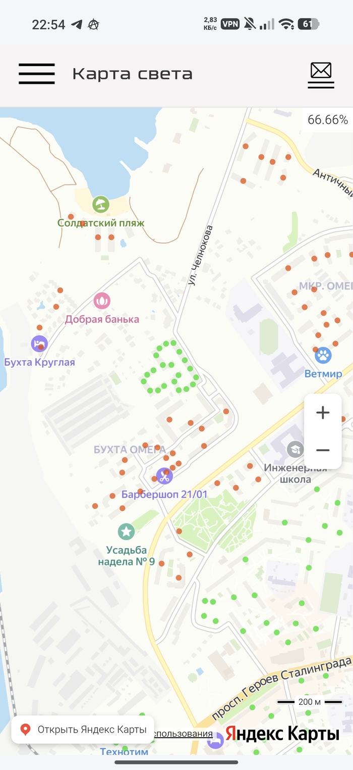 Карта света возле дома:) Севастополь