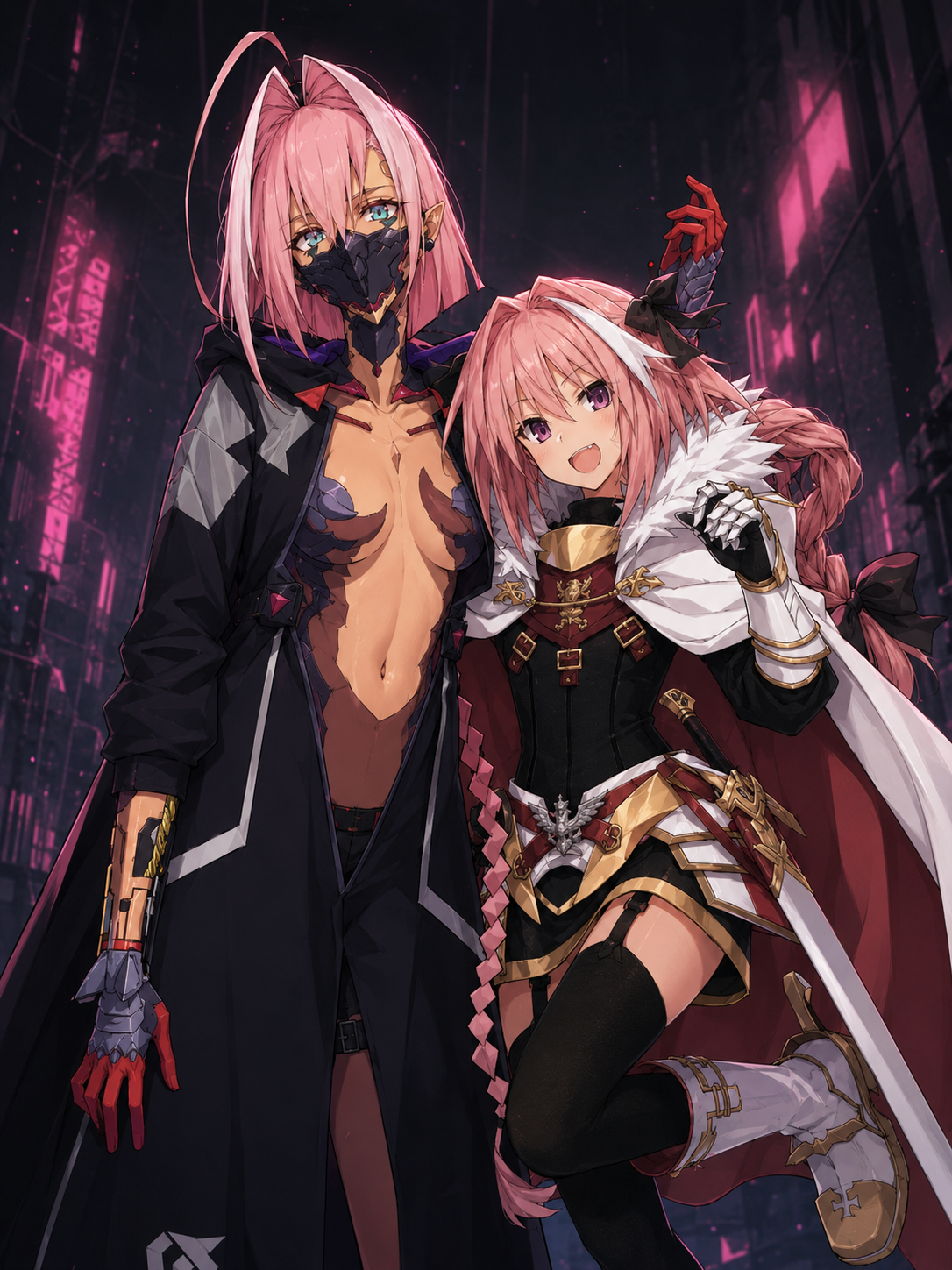Three cuties looking at each other - Series Shitposting, My, Neural Network Content, Anime, Cyberpunk: Edgerunners, Astolfo, Fate-stay night, Talia Yang, Fate, Fate grand order, Fate apocrypha