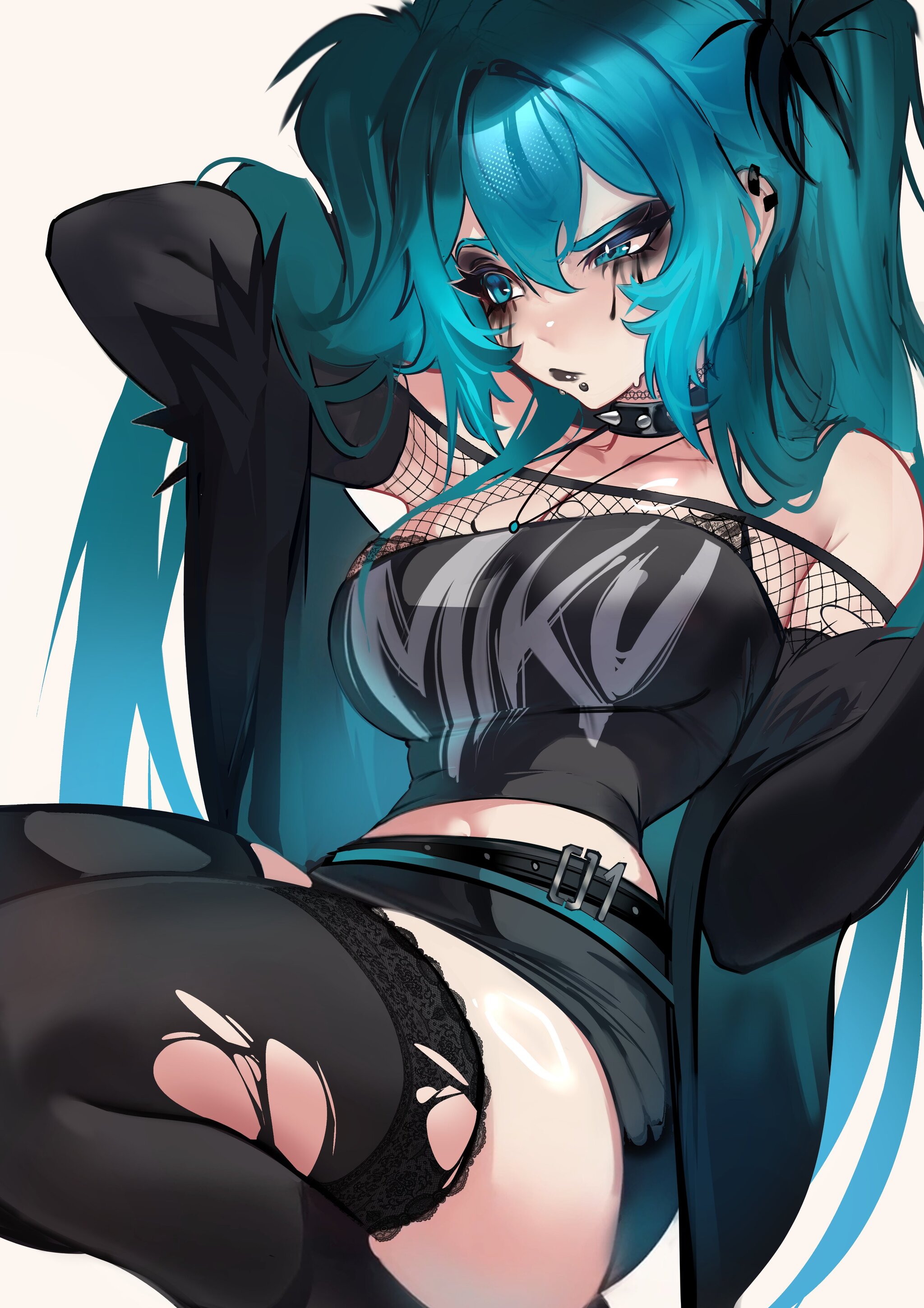 Miku Punk - Anime, Vocaloid, Hatsune Miku, Vocaloid Art, Anime art