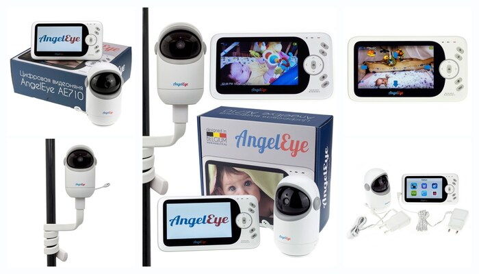 Видеоняня AngelEye AE710 с поворотной камерой и датчиком звука