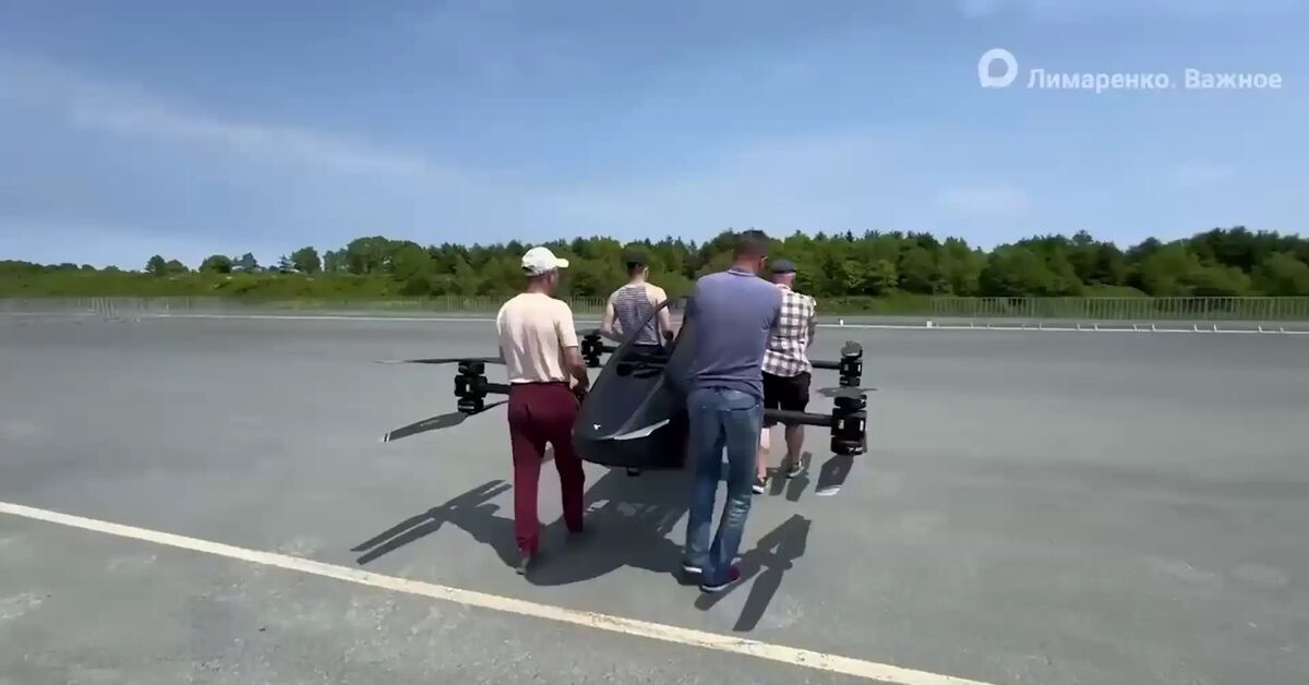 A drone with a human on board was tested for the first time in Sakhalin. - Drone, Technics, Russia, Technologies, Drone, Short videos, Innovations, Video