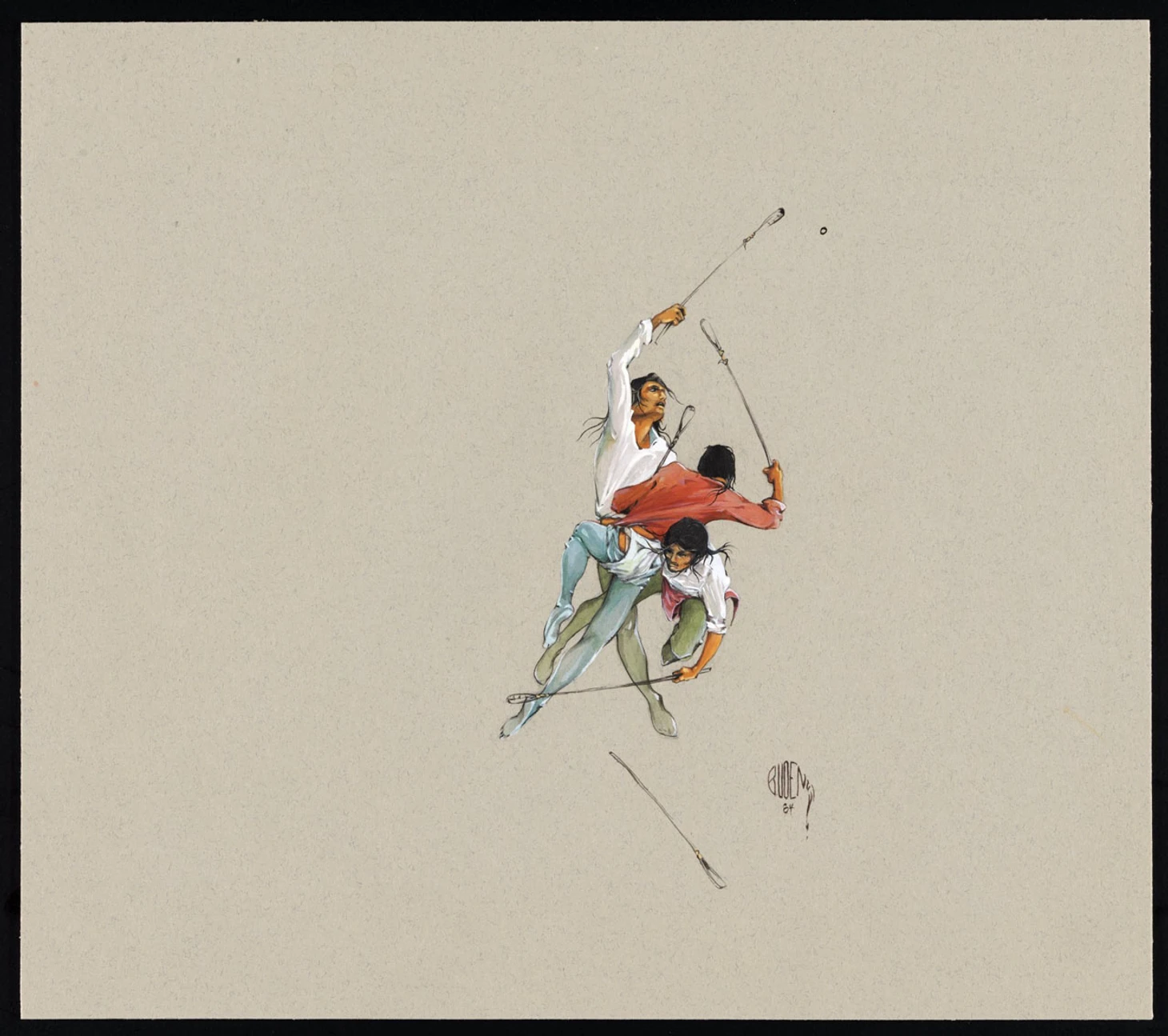 Lacrosse and stickball in art: painting, graphics - Series Lacrosse in Russia, My, Lacrosse, Painting, Art, Longpost
