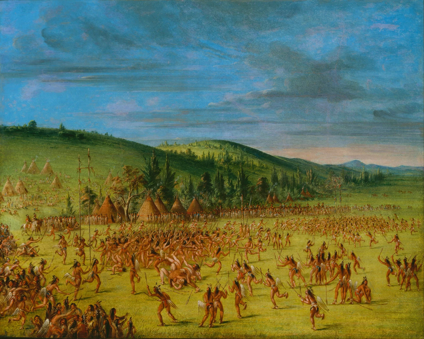 Lacrosse and stickball in art: painting, graphics - Series Lacrosse in Russia, My, Lacrosse, Painting, Art, Longpost