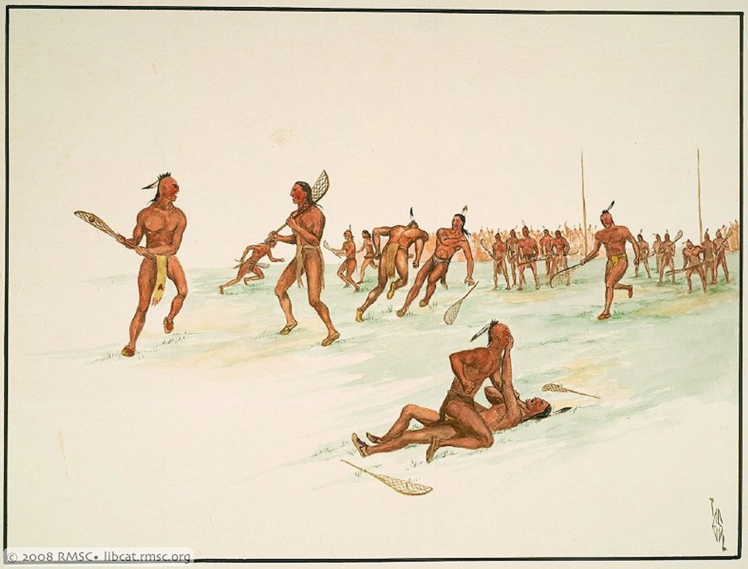 Lacrosse and stickball in art: painting, graphics - Series Lacrosse in Russia, My, Lacrosse, Painting, Art, Longpost