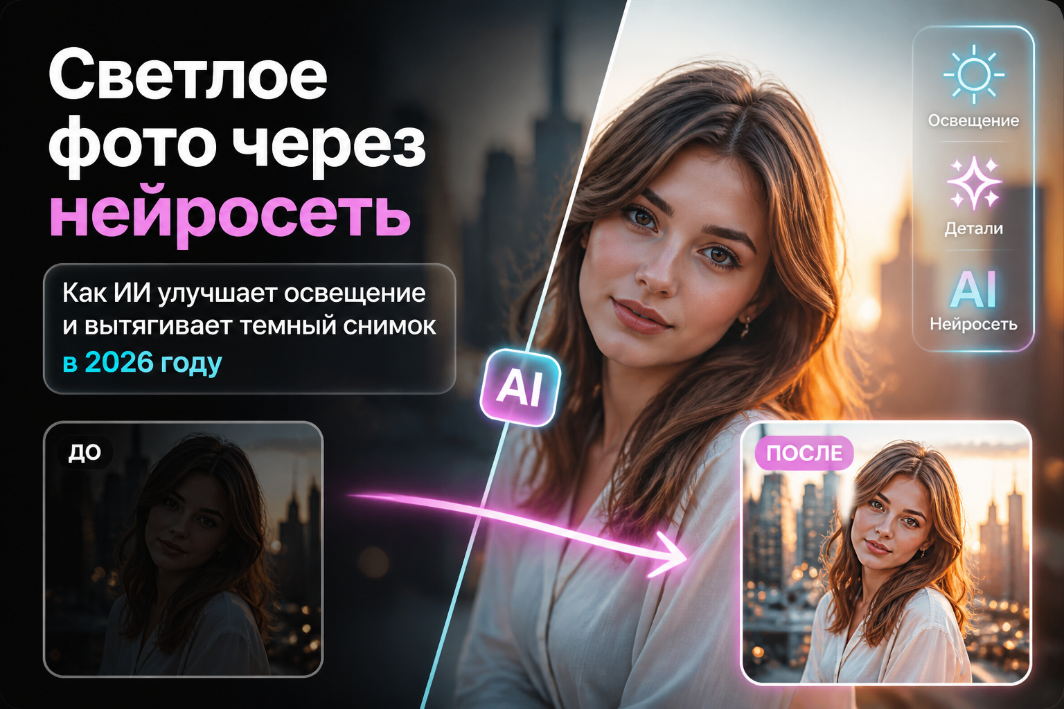 Lighting a Photo with a Neural Network: How AI Improves Lighting and Brings Out Dark Photos in 2026 - Promts for neural networks, Generating Images, Longpost, 