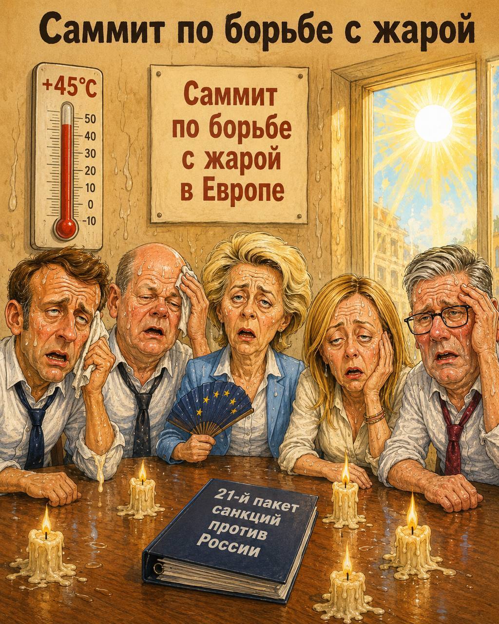 Europe has discovered a perpetual motion machine: powered by sanctions, emergency meetings, and endless promises. - Neural Network Content, Artificial Intelligence, Neural network art, Politics, European Union, Sanctions, news, Longpost