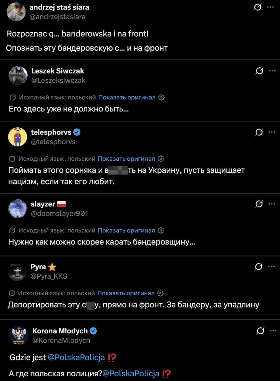 A Ukrainian in Warsaw cursed participants in a rally commemorating the victims of the Volyn massacre. - Politics, Ukraine, Nazism, Bandera, Short videos, Video, Vertical video, Telegram (link), Longpost