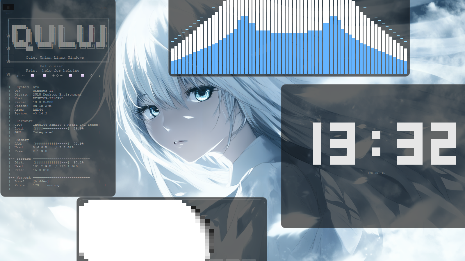 I created a lightweight Linux-style shell for Windows – QULW 2.0. - My, Appendix, Program, Windows, Python, Customization, beauty