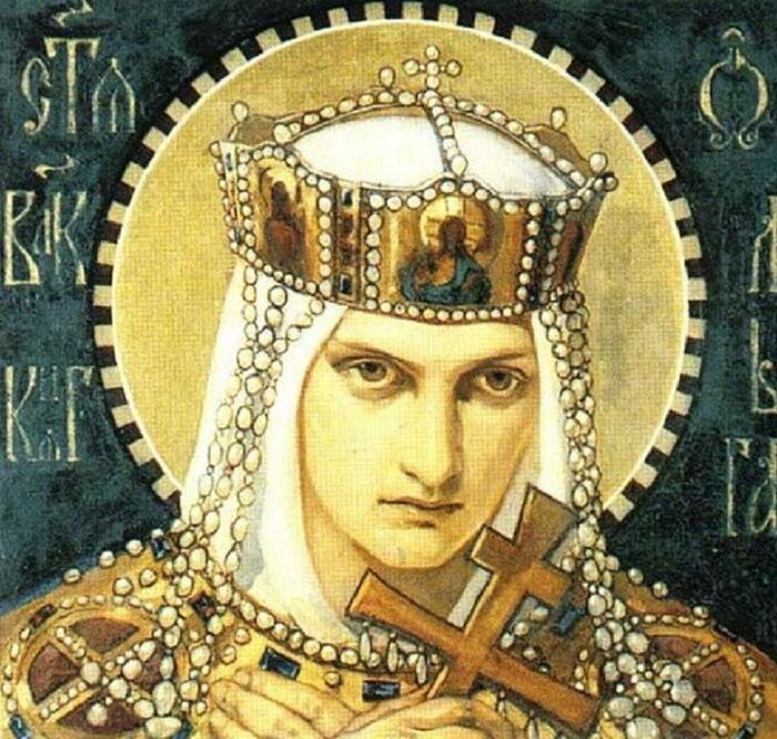 Такая вполне могла и мужа прибить. Н. А. Бруни, Святая великая княгиня Ольга, Подготовительный рисунок, выполненный для мозаики в храме Воскресения Христова в Санкт-Петербурге, 1901 г. Фото из интернета.