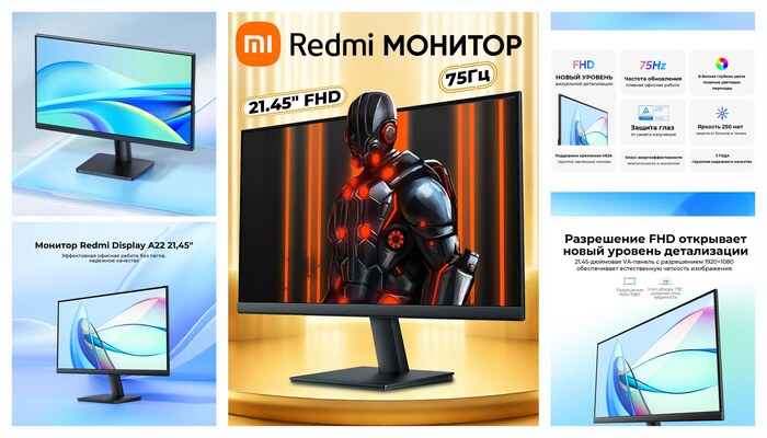 ������� Xiaomi Redmi Display, ��������� 21.45″ V22FAB-RA, ���������� 1920x1080, 75��, ������