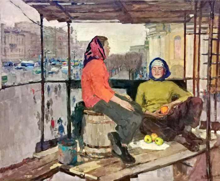 Ткаченко Николай Иванович (р. 09.02.1939, Ленинград). «Молодые строители Ленинграда». 1964 год.