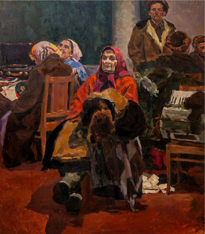 Ионов Пётр Никифорович (08.12.1911, Ворончиха Смоленской губернии - 07.09.1999, Смоленск). «Зимним вечером в сельском клубе». 1958 год.