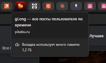 Pikabu in Chrome - My, Peekaboo, Google chrome, Pre-Christianity, RAM
