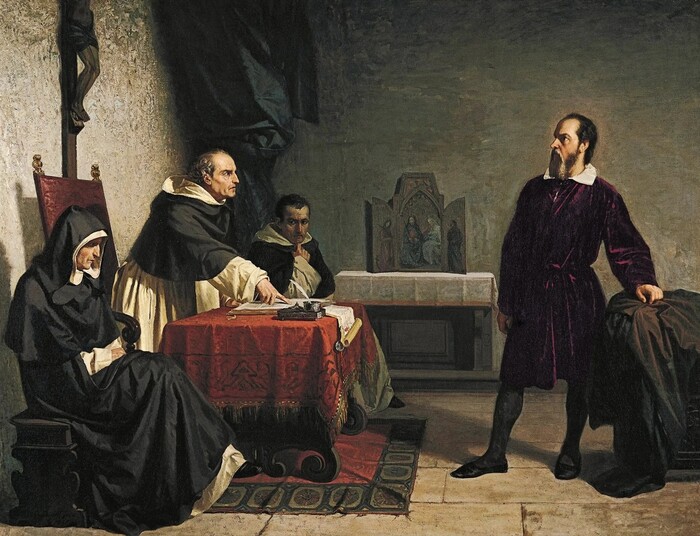 Галилей перед инквизицией. Картина Кристиано Банти. 1857 год