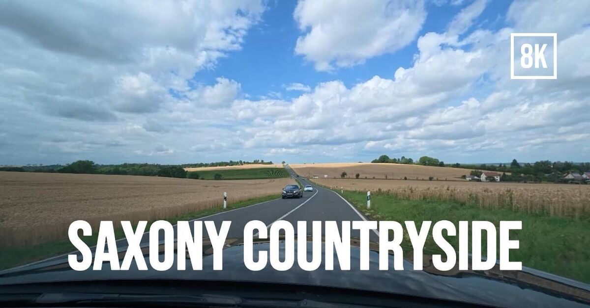 A scenic drive through rural Saxony - Youtube, Auto, beauty, Germany, Travels, Village, Europe, Saxony, Field, Road, Sky, Natural beauty, Resolution 8k, Drive, Clouds, Osmo, Video