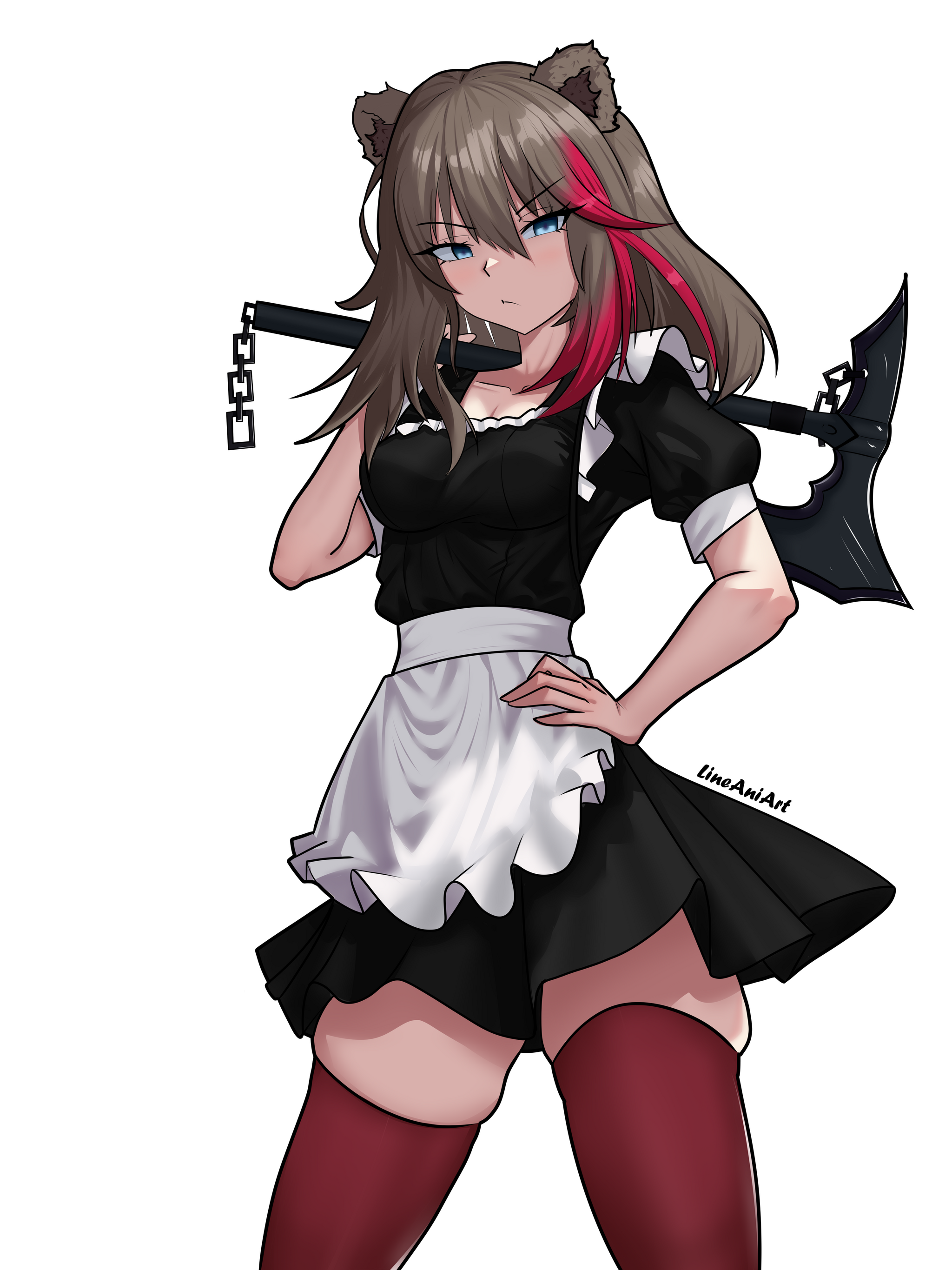 Zima Arknights - Series LineAni, My, Zima (Arknights), Art, Anime art, Arknights, Housemaid, Longpost