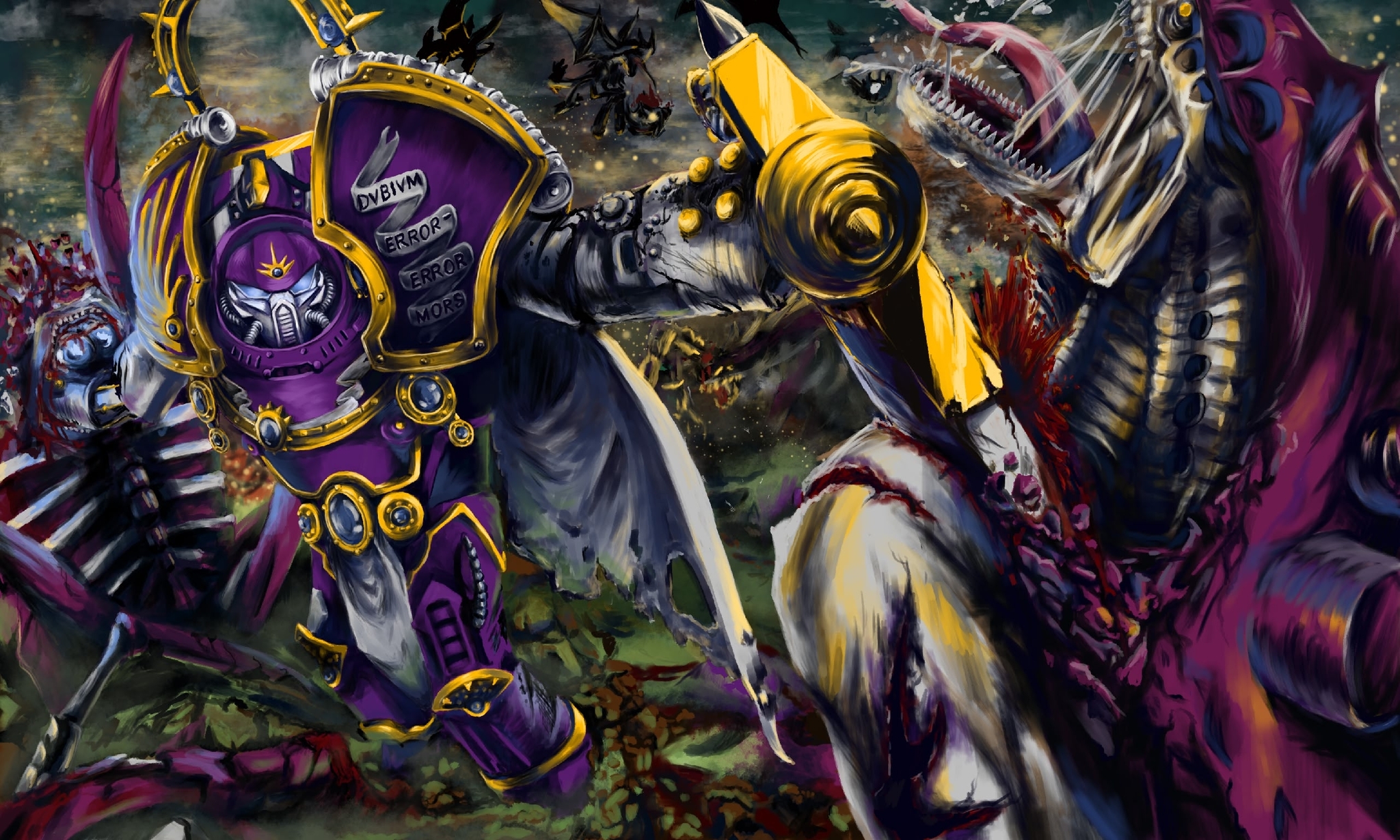 Guard Captain Eiros Grad of the Iron Guard. Fighting the Tyranids. - Warhammer 40k, Wh Art, Warhammer, Adeptus Astartes