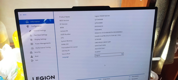 Lenovo Legion y9000piax10h