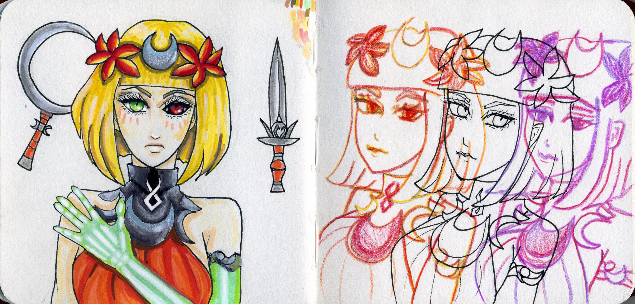 My Hades 2 fanart - My, Images, Art, Traditional art, Hades, Artemis (space program), Dora, Nyx, Selene, Medea, Longpost