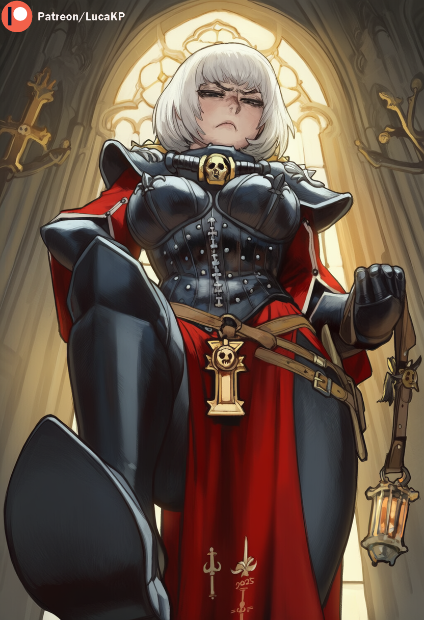- Dirty Heretic... - Neural Network Content, Art, Anime, Anime art, Neural network art, Warhammer 40k, Adepta Sororitas