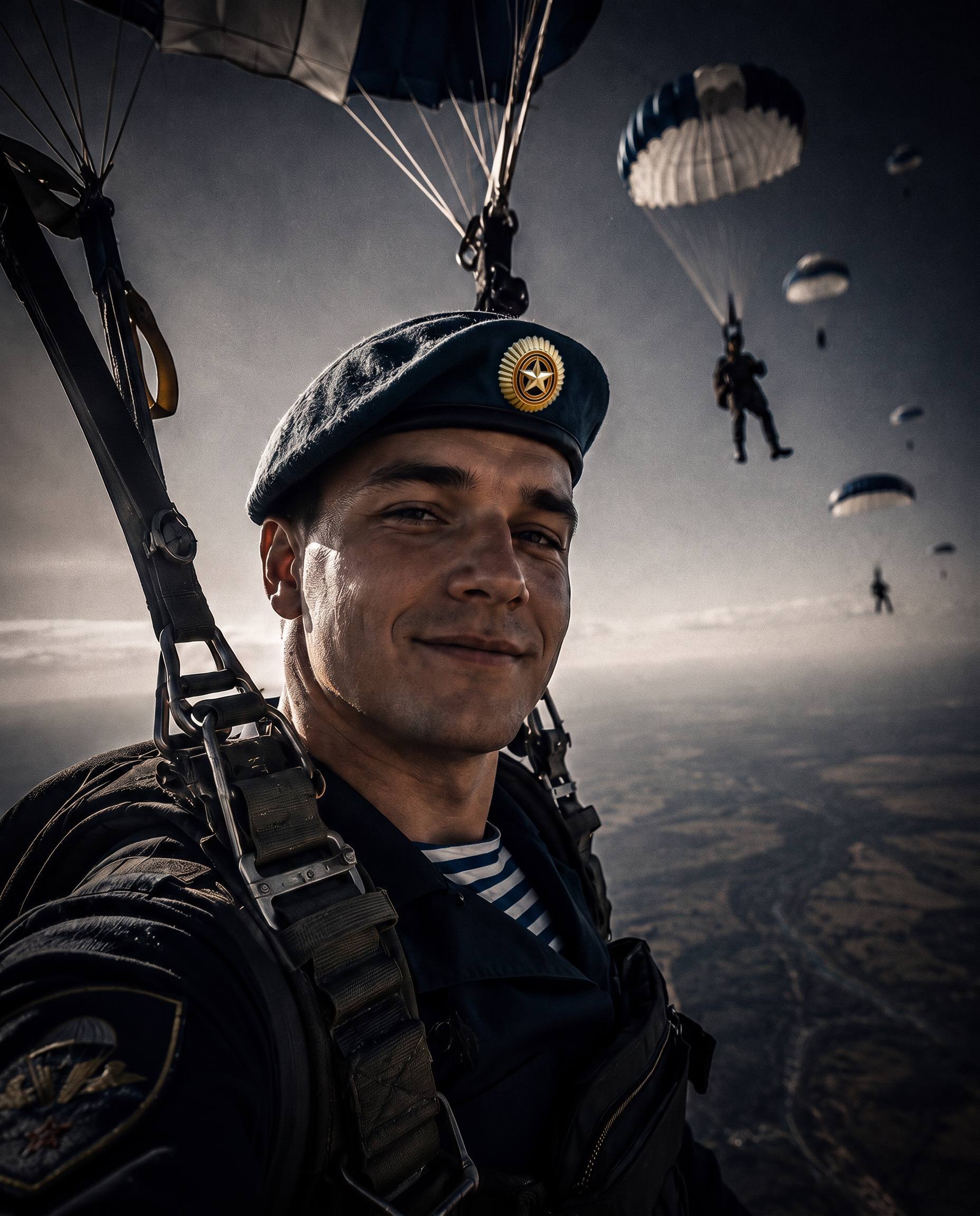 Airborne Forces Day unites generations of paratroopers, veterans, and all those who are proud of the history of these troops. - Neural Network Content, Artificial Intelligence, Neural network art, Day of the Airborne Forces, August 2, Courage, Power, Prowess, Courage, Russia, Longpost