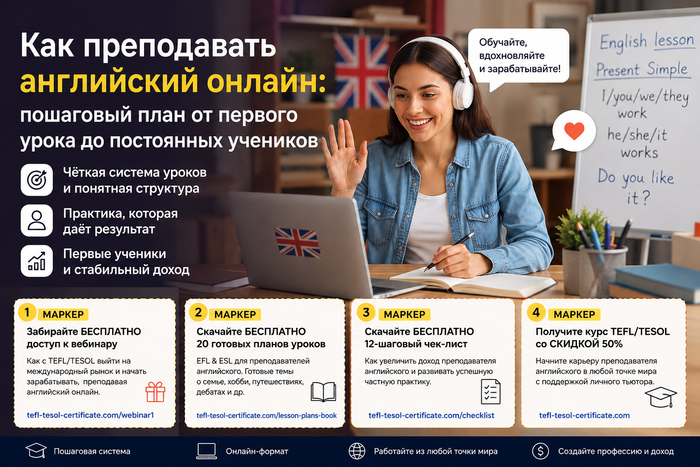 Как преподавать английский онлайн: пошаговый план от первого урока до постоянных учеников