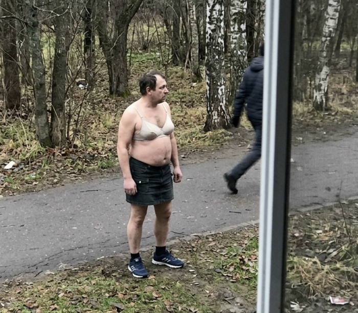 Мужчина в мини-юбке и лифчике приставал к прохожим в Нижнем Тагиле«Ты кто по жизни?!»