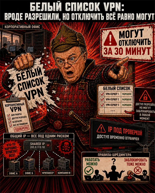 Белый список VPN: вроде разрешили, но отключить всё равно могут - Контент нейросетей, VPN, Блокировка, Ограничения