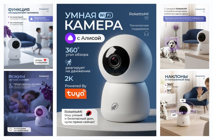 ����� ������ RokettoMi Wi-Fi 2K 360 c ������ ������, ��������� ���� ������ �� 128�� � �������� ��������