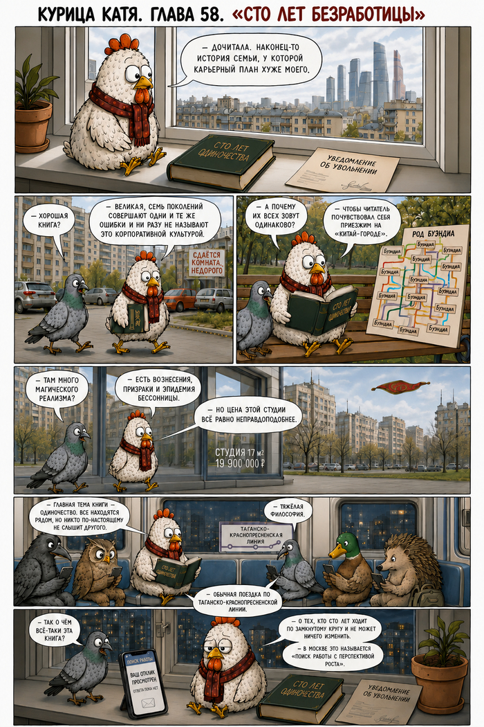 Курица Катя_комикс_Безработица