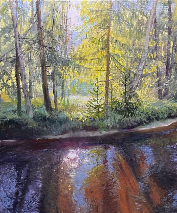 Речной янтарь. 60х50. Холст. Масло