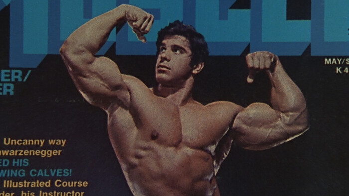 Лу Ферриньо. Кадр из фильма "Качая железо" (1976)