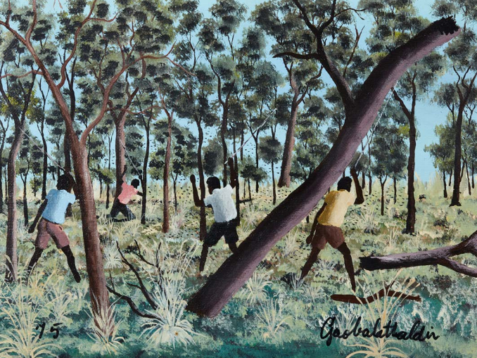 "Мальчики охотятся на кузнечиков", 1975