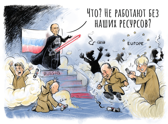 Одна картинка из серии карикатур сделанная по заказу к началу конфликта России и Украины. Вполне себе пророческая картинка получилась.