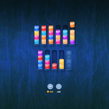 Интересная логическая игра, в которой вы будете решать головоломки по сортировке жидкостей по цветам по разным ячейкам