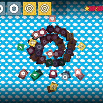 Собирайте наклейки в этой игре, вдохновленной маджонгом! Правила просты: вы можете брать только те наклейки, которые находятся на вершине стопки.