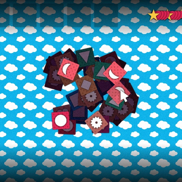 Собирайте наклейки в этой игре, вдохновленной маджонгом! Правила просты: вы можете брать только те наклейки, которые находятся на вершине стопки.