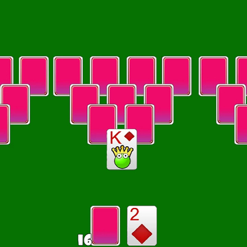 Необычный пасьянс, убирать можно только открытые карты по значению рядом с той, что в стопке сброса.