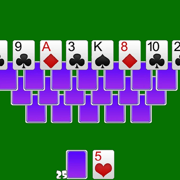 Необычный пасьянс, убирать можно только открытые карты по значению рядом с той, что в стопке сброса.