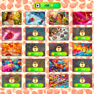 Соберите красивые украшения, меняя местами перемешанные части пазлов! Увлекательная игра для тренировки логики и внимания. Идеально для всех возрастов.